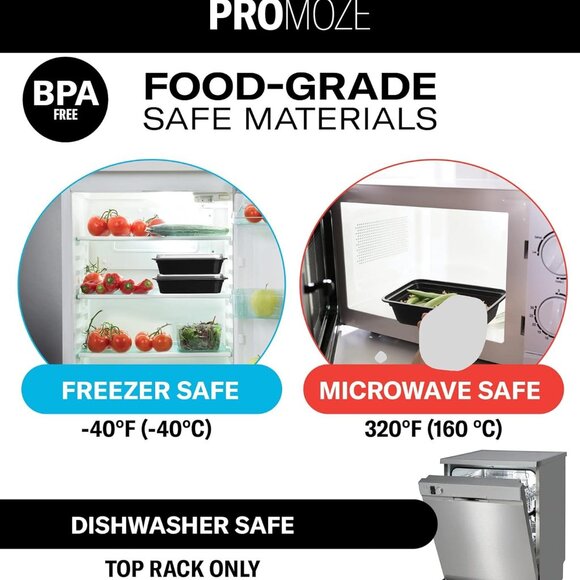 New 150 Pack 12 ounce Reusable Meal Prep Containers Containers with Lids - Picture 3 of 3